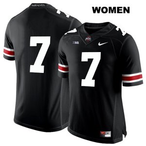 Women's NCAA Ohio State Buckeyes Teradja Mitchell #7 College Stitched No Name Authentic Nike White Number Black Football Jersey VY20F44ZJ